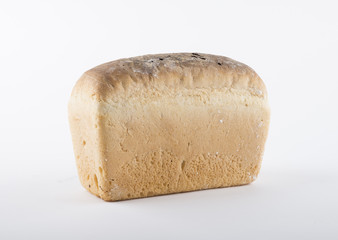 Top view homemade bread on a white background to paste in your design