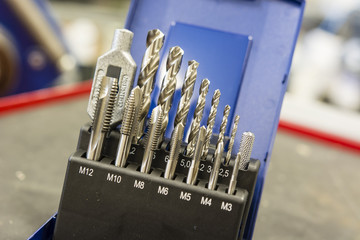 Set of taps with drills.