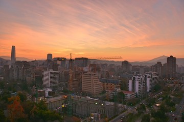 Naklejka premium Sunset clouds in Santiago, Chile