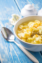 Fresh cauliflower soup.