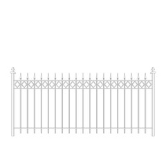Metal fence. Isolated on white background.Vector outline illustration.