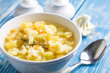 Fresh cauliflower soup.