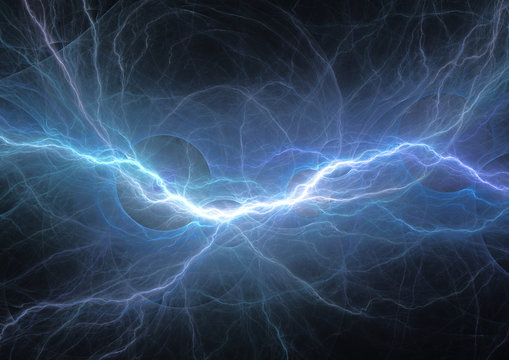 Abstract blue lightning, plasma background
