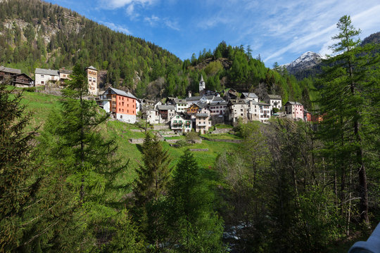 Small Swiss country in the nature. Fusio