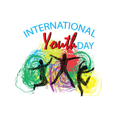 Illustration of International Youth day,12 August.