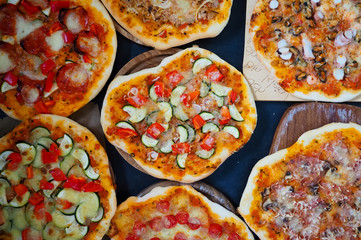 pizza with several ingredients