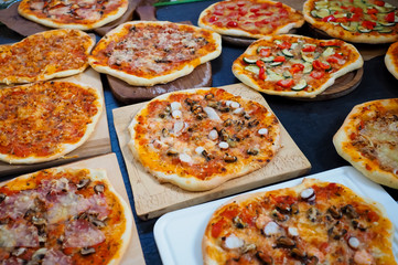 Fototapeta na wymiar pizza with several ingredients