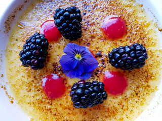 French dessert Creme brulee ready to eat