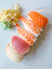 fresh sushi traditional japanese food on the table