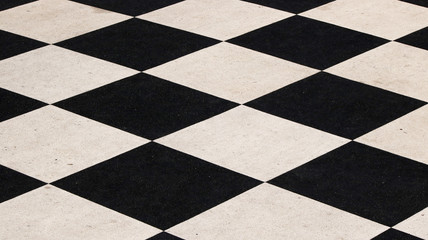 Square chess floor playground in a park
