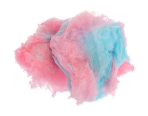 Pink and blue cotton candy clumps isolated on a white background. - 159464280