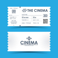 Cinema Ticket Card. Element template for design. Vector illustration.