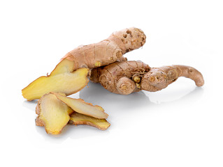 ginger root on white background