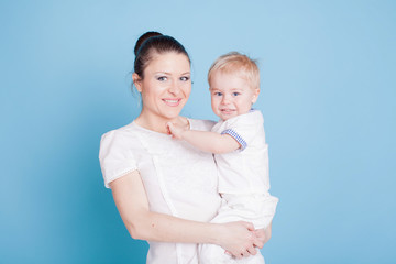 Portrait of a woman and a boy