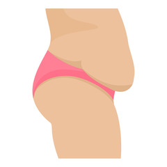 Vector female fat flabby saggy fatty belly