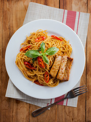 spaghetti spicy pork sauce for meal