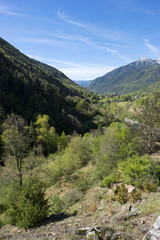 Landscape between broto and torla in the Pyrenees of Huesca