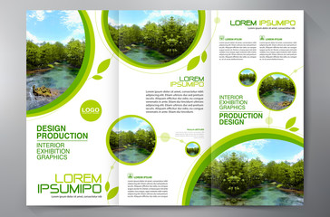 Brochure 3 fold flyer design a4 template. - 159468242