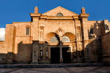 Cathedral Basilica Menor de Santa Maria, Primada America. The oldest church in the Americas, set in 1514 by Diego Columbus, Christopher Columbus's son. Dominican Republic. Santo Domingo.