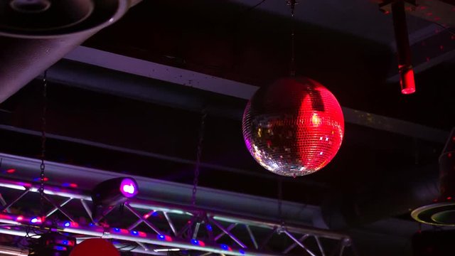 Disco ball in the nightclub