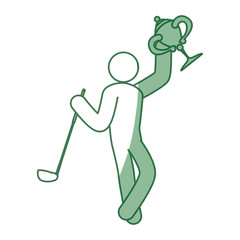 Golf player pictogram icon vector illustration graphic design