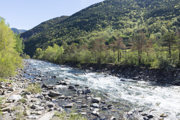 Landscape between broto and torla in the Pyrenees of Huesca