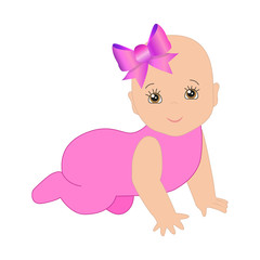 Infant Crawling Girl