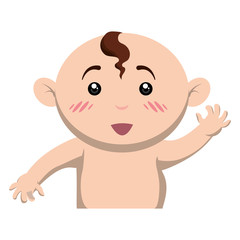 Cute baby cartoon icon vector illustration graphic design