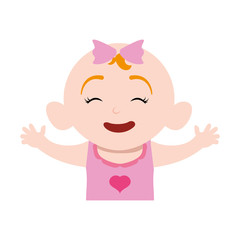 Cute baby cartoon icon vector illustration graphic design