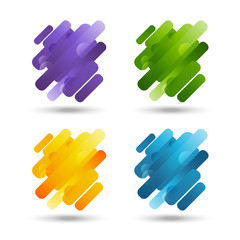 Set of color design elements