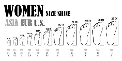 Women Square measure shoe size.