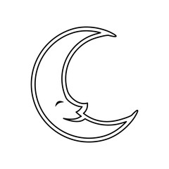 Moon cute cartoon icon vector illustration graphic design