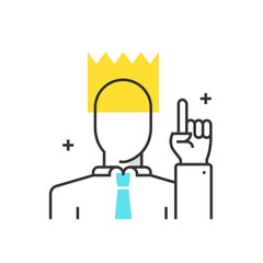 Color box icon, team leader concept
