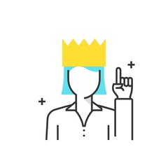 Color box icon, team leader concept