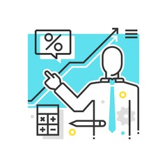 Color box icon, seminar illustration, icon