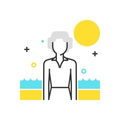 Color box icon, retirement illustration, icon