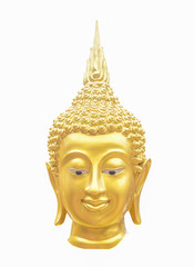 Head of Buddha statue isolated white background.clipping path