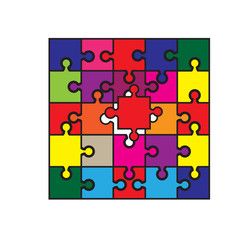 vector jigsaw puzzle for fill complete