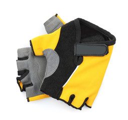 Bicycle gloves on white background