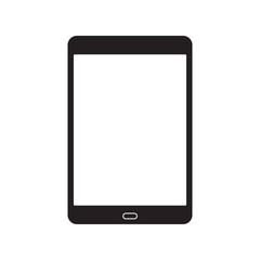 Tablet icon with blank display isolated