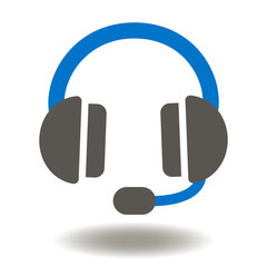 Headset Vector icon. Headphones Illustration. Support Service Symbol.