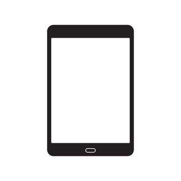 Tablet icon with blank display isolated