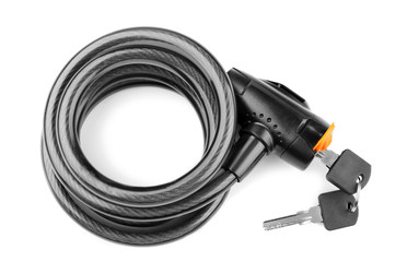 Bicycle lock on white background