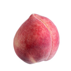 Ripe fresh peaches isolated on white background