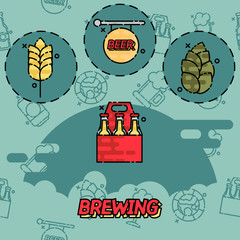 Brewing flat concept icons
