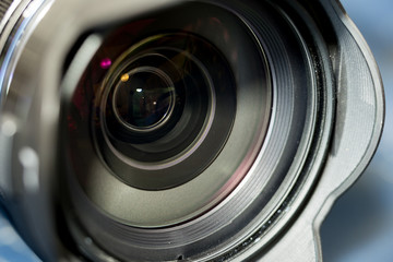 Fototapeta na wymiar Close up of digital camera lens