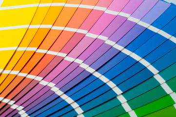 Obraz premium Colour card with samples of paint. Close-up of color fan palette