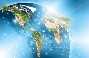 Physical world map illustration. Elements of this image furnished by NASA