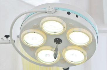 Surgical lights in operating room in hospital