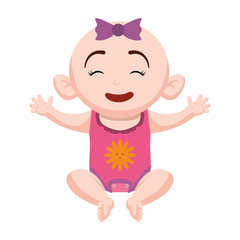 Cute baby cartoon icon vector illustration graphic design